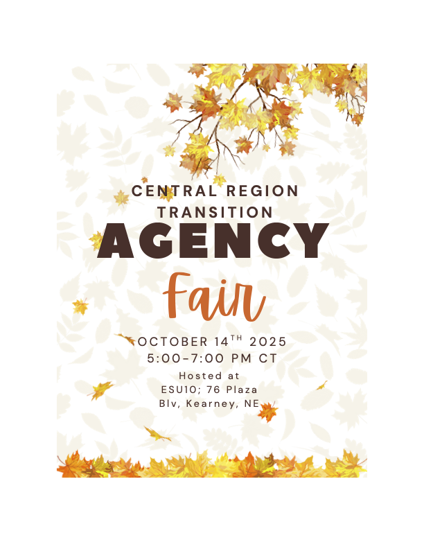 Agency Fair, October 14, 2025 ESU 10 Kearney NE 5:00-7:00 pm